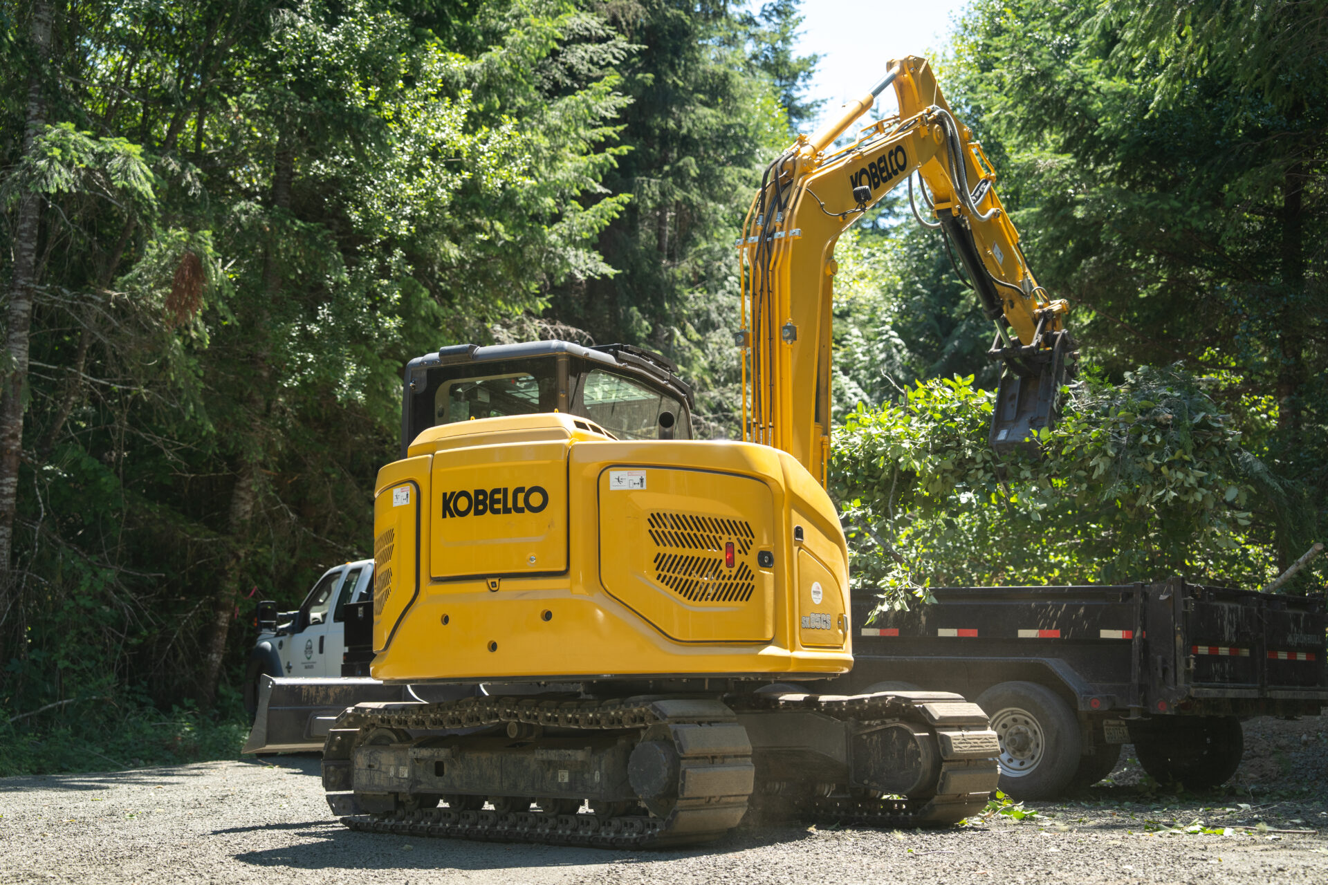 Close up of the Kobelco SK85 machine