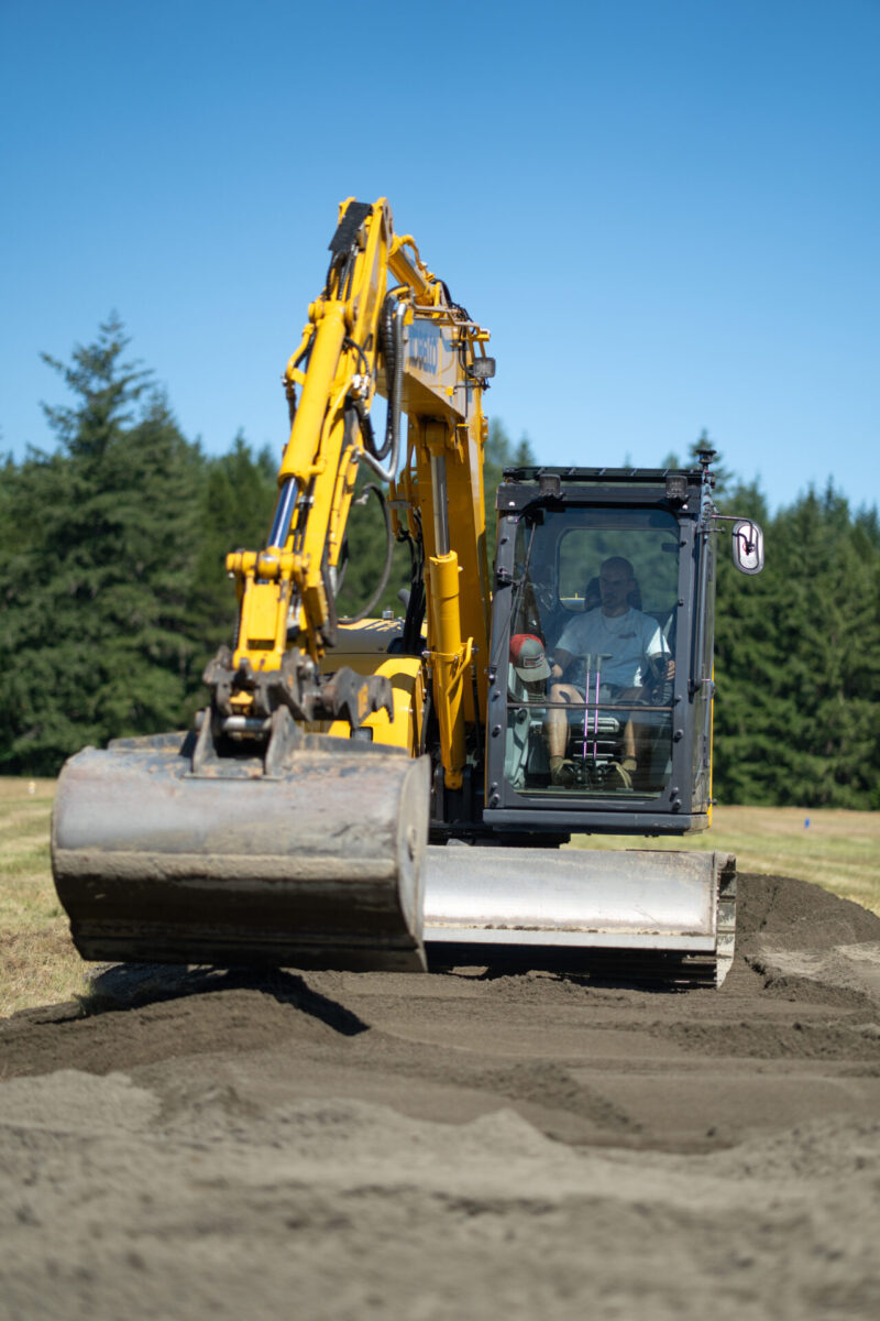 Sam Skinner operating the Kobelco SK75SR