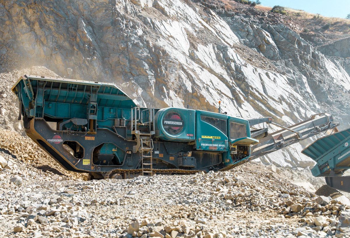 Powerscreen Premiertrak 400X crusher working in a quarry
